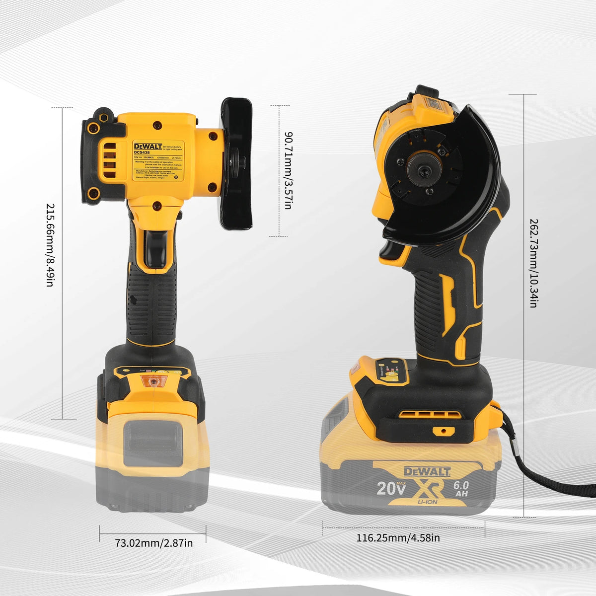 DEWALT DCG438 20V Brushless Angle Grinder 76mm Cordless Cutting Saw 20000RPM 400W For Metal Wood Cutting Polishing Hand tools