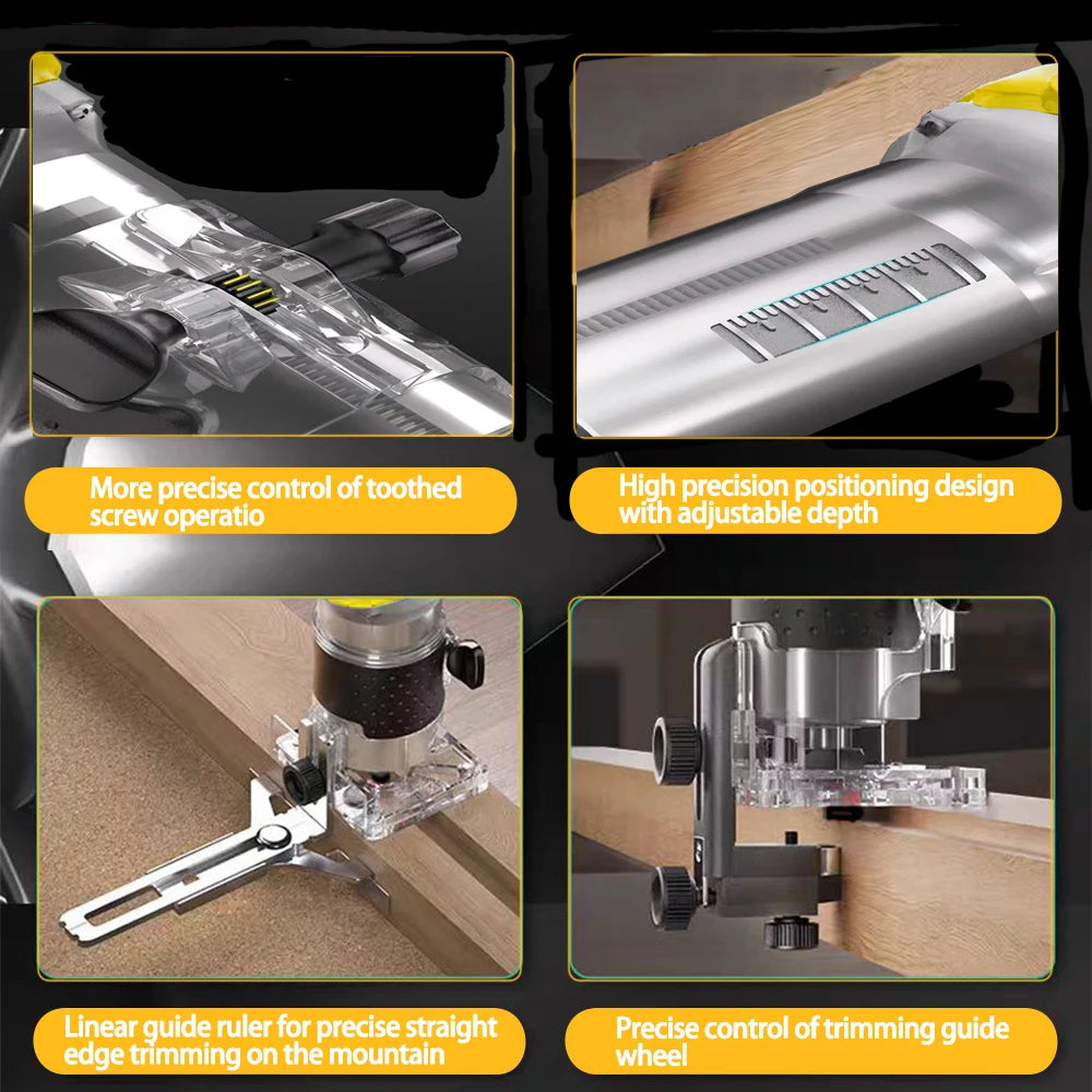 Brushless Electric Trimmer Woodworking Trimming Machine Wood Router Milling Engraving Slotting Machine For Dewalt 18V BatteryPin