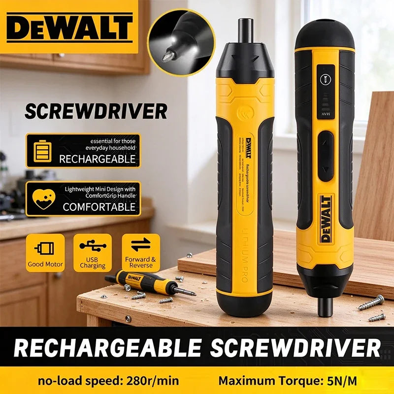 DEWALT Cordless Electric Screwdriver HT422 3.6V 5N.m Torque 1/4" Hex Chuck 1300mAh Li-ion Battery Rechargeable For HomeDIYRepair