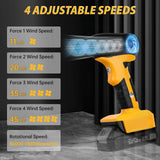 Brushless Electric Turbo Blower Jet Fan 130000RPM 4-Speed Handheld Air Blower Leaf Dust Blowing Tool for Dewalt 20V Battery Pin