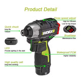 WORX WU132X WU132 Cordless Impact Screwdriver 320W 160Nm 12v 3600rpm Brushless Motor Adjust Torque Univeral Battery Power Tool