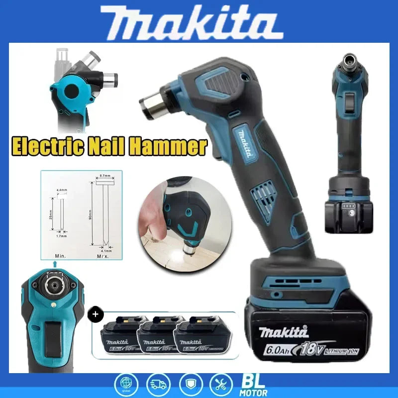 Makita Cordless Auto Hammer Palm Nailer Electric Nail Hammer 19000 RPM Rechargeable Handheld Power Tool For 18V Battery