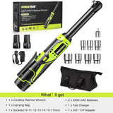 Robustrue 3/8" Cordless Ratchet Wrench 6-inch Extended Ratchet Wrench 40Ft-lbs 400RPM Cordless Ratchet with 2.0Ah Battery for Makita