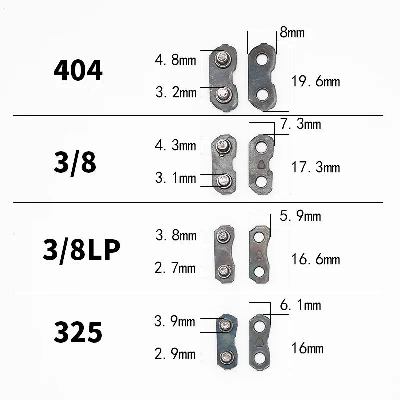 100pcs Stihl OREGON 0.404" 0.325" 3/8" 3/8"LP Pitch Chain Lock Connector Joining Links Tools Repair Kit For Electric Chainsaw