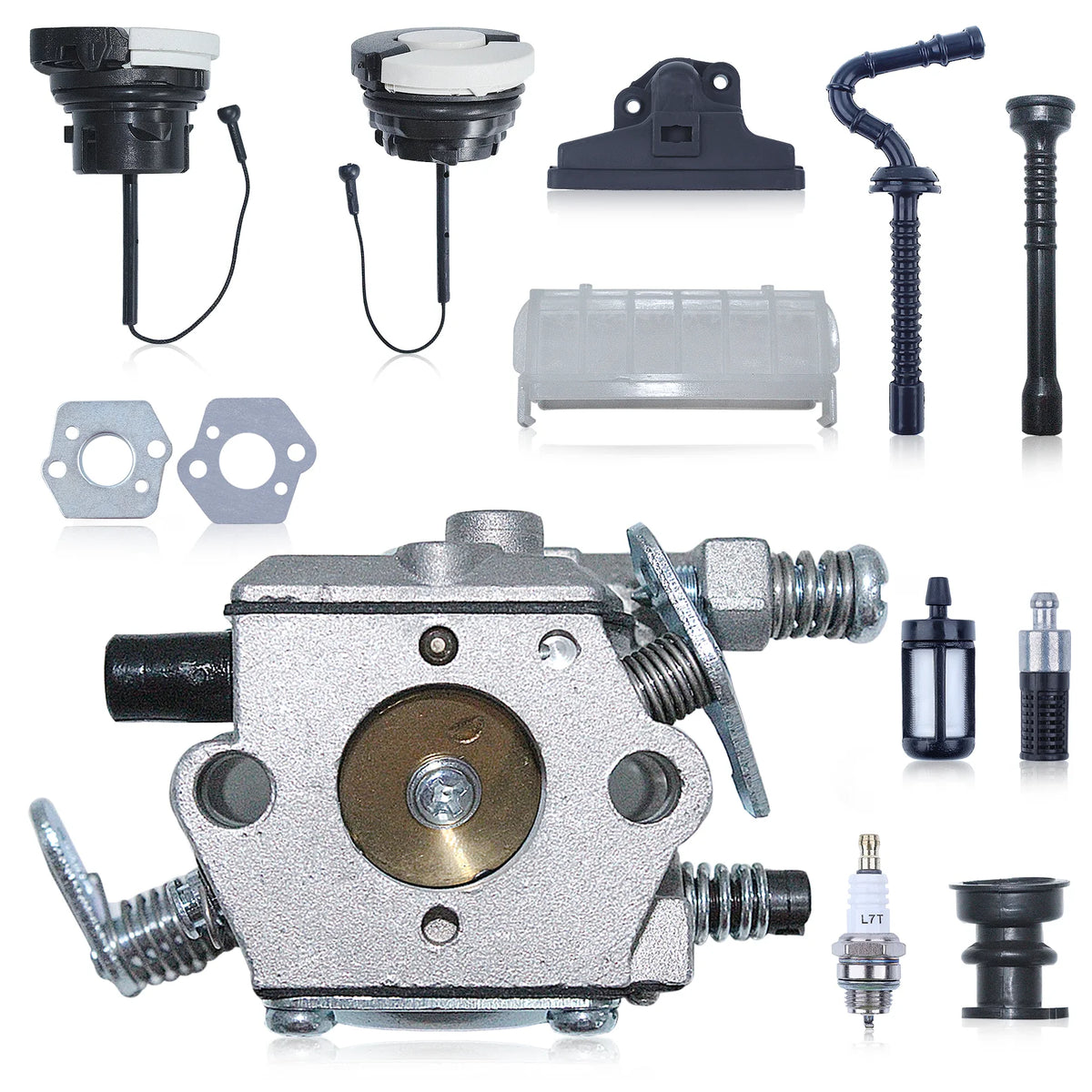 Carburetor Kit for STIHL 021,023,025 Chainsaw, Replacement Parts Carburetor Accessory Includes Gasket, Spark Plug, Fuel Cap
