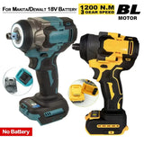 Brushless Electric Impact Wrench 1200N.M Screwdriver Cordless Electric Wrench Power Tools Fit Makita/Dewalt 18V Battery Pin