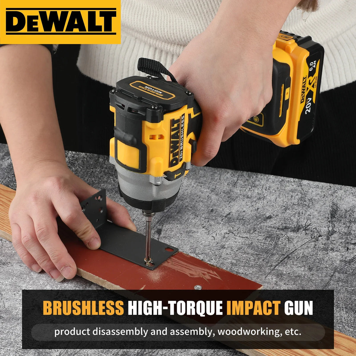 DEWALT DCF921 Cordless Impact Wrench 20V 610Nm Max Torque 0-3550IPM Forward Reverse Switch Auto Repair Heavy Work Power tools
