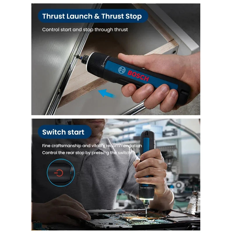 Bosch GO 3 /GO2 Cordless Screwdriver 3.6V Rechargeable Electric Screw Driver Multi-Function Drill Repairing Power Tools Kit GO 2