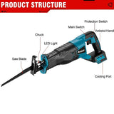 Electric Goddess 10000SPM Electric Reciprocating Electric Chainsaw Saber Saw Cordless Cutter Tool For Makita 18V Battery Pin
