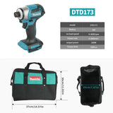 Makita DTD173 Blue 18V Brushless Cordless Impact Driver 180Nm 3600RPM Hand Tool For Wood Assembly Household DIY