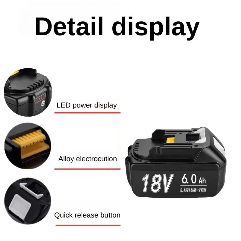 For Makita 18V 6Ah 8Ah Battery Rechargeable Battery 100% Real Capacity 18650 Lithium-ion Cell Suitable For Makita Power Tool