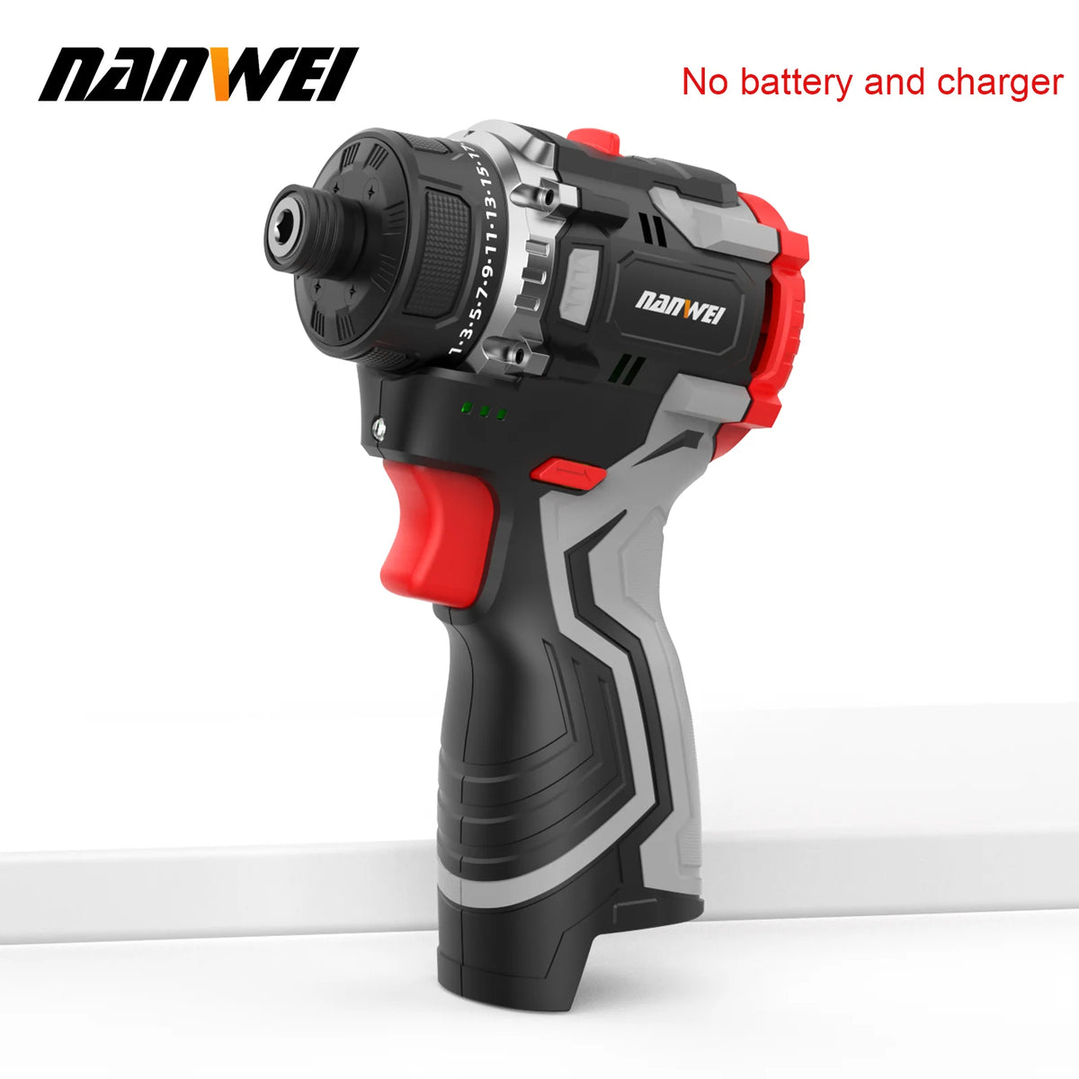 NANWEI 16V Brushless Lithium Battery Impact Screwdriver Household Electric Screwdriver 3-speed Control