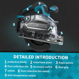 Electric Goddess 6in Brushless Cold Sawing Electric Circular Saw Cordless Metal Cutting Machine For Makita 18V Battery Pin