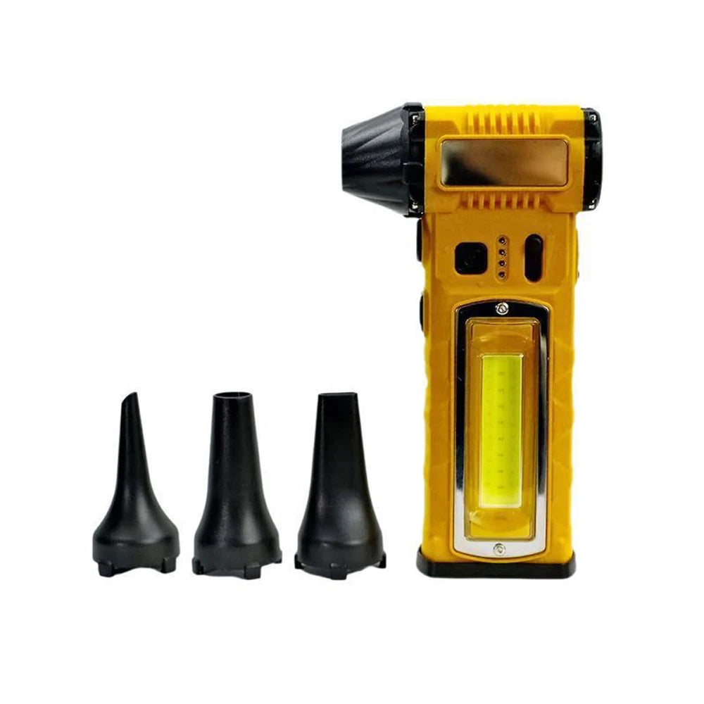 Portable Camping Fan with Light 8000mAh Battery Operated Waist Fan 130000RPM Mini Jet Blower for Tent Outdoor Work and Cleaning