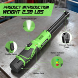 TaskStar 6 Inch Extended Cordless Ratchet Wrench 3/8" Portable Electric Wrench 36.88Ft-lbs for Car Repair 2*2.0Ah Battery Powered Handheld Angle Wrench with LED Work Light