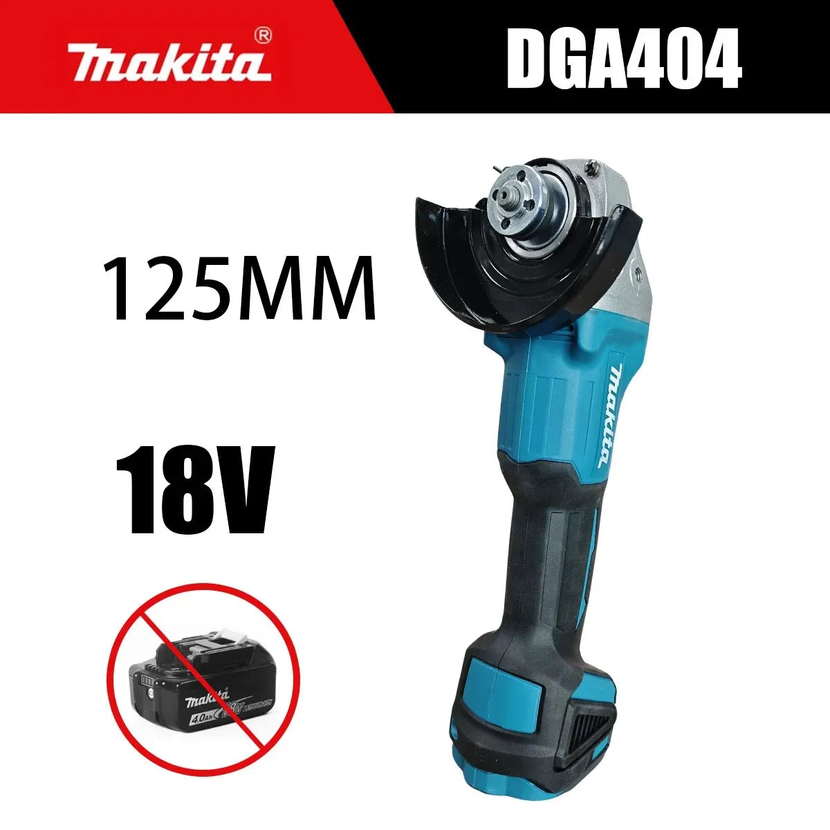 Makita DGA404 18V Brushless Rechargeable 125mm Angle Grinder Bare Unit For DIY Metal Polishing Rust Removal Without Battery