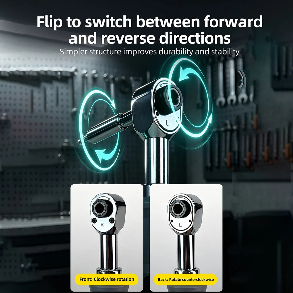 380RPM Electric Ratchet Wrench 1/4" 3/8" Bidirectional Ratchet Forward Reverse 60 N·m Manual 1.5 N·m Auto for Home DIY Repair
