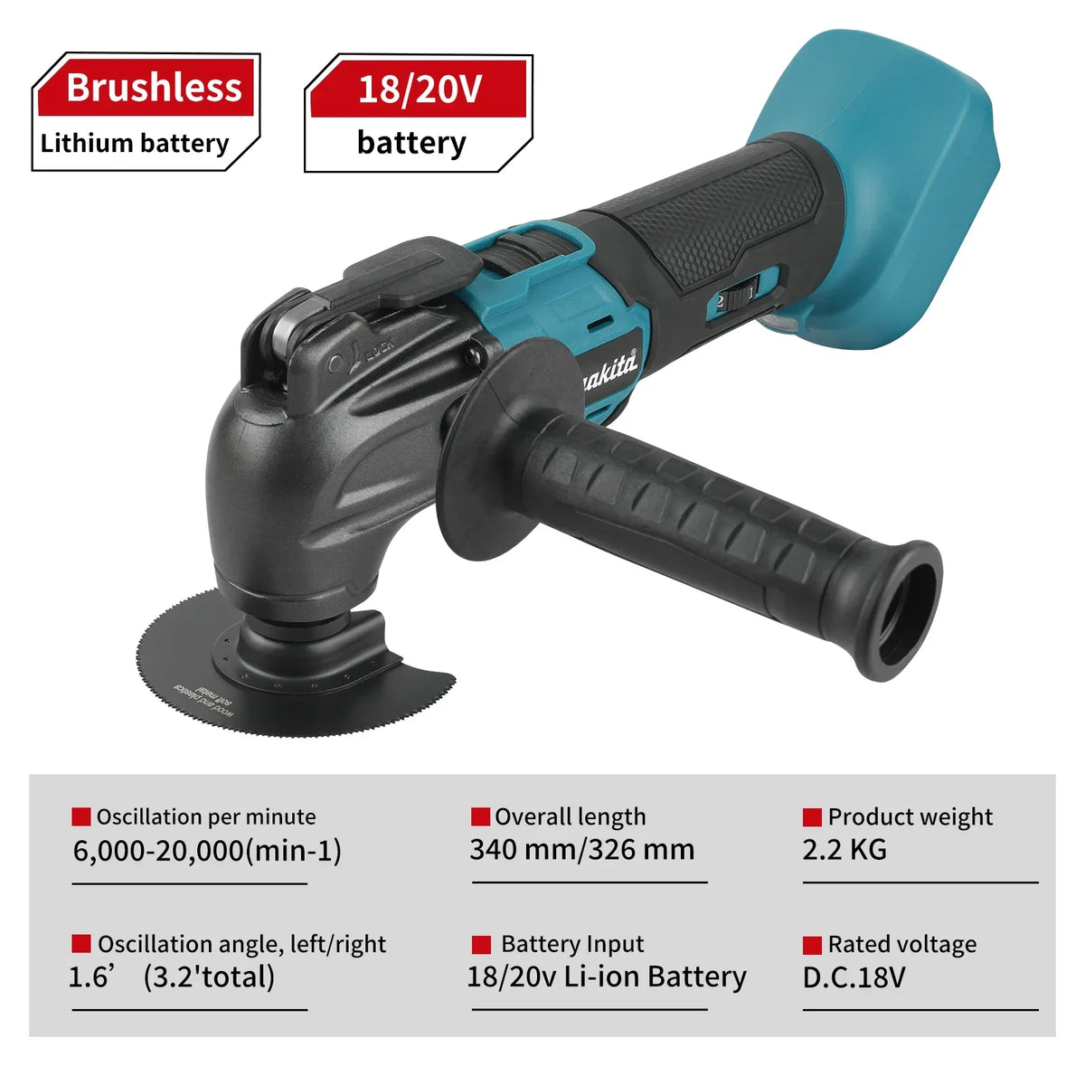 Makita DTM51 Brushless Quick Release Oscillating 18V Tool Multi Functional Tool Renovator Electric Trimmer Compatible