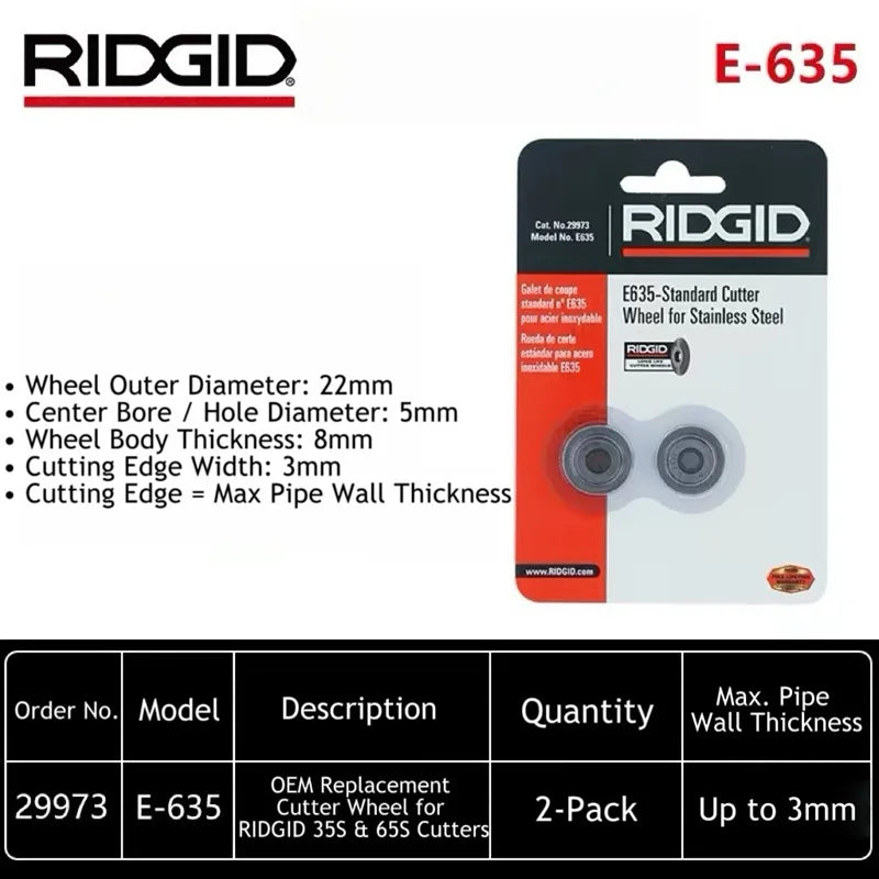 Stainless Steel Pipe Cutter Tube Cutter RIDGID 35S for 6mm to 35mm Pipe Cutting Knife 65S for 6mm to 65mm Pipe Cut