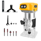 Cordless Wood Router 800W 30000RPM Brushless Electric Trimmer Woodworking Trimming Machine for Dewalt 20V Battery (No Battery)