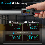 SEESII Digital Torque Wrench 340N.m Digital Electric Wrench 1/2" Drive 12.5-250.8ft-lbs/17-340N.m Buzzer LED Flash for Car Care