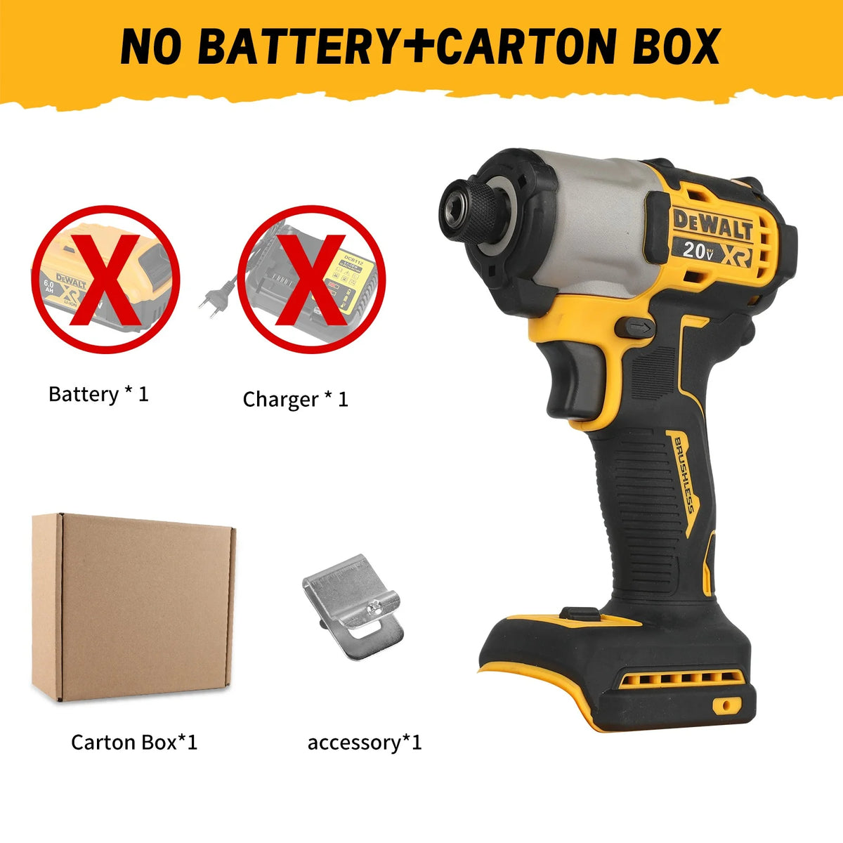 DEWALT Impact Electric Driver 20V Brushless Cordless screwdrivers 205N.m High Torque Power Tools Adjustable Speed DCF845