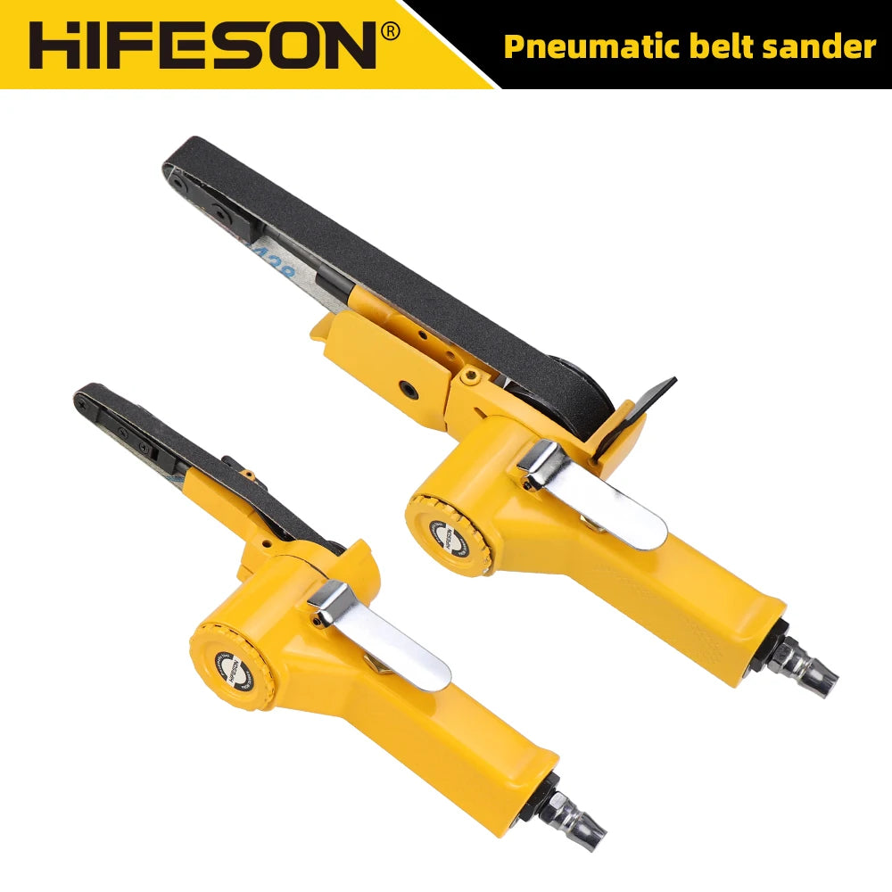 HIFESON 3/8" Pneumatic Belt Sander Air Belt Grinder Sanding Machine For 10x330mm 20x520mm