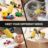 100W Cordless Glue Gun 100℃-200℃ Temp Adjust Digital Display Hot Melt Glue Gun with 10Pcs 11mm Sticks for Dewalt 20V Battery Pin