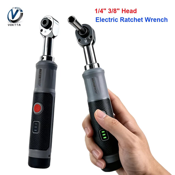 1/4" 3/8" Cordless Electric Ratchet Wrench Type-C Rechargeable Manual Auto Torque Power Socket Wrench DIY Home Car Repair Tool