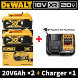 100% Dewalt Original Battery 20V 6AH Battery Replacement DCB200 DCB184 DCB182 DCB206 DCD887 DCD805 DCF860 Power Tool Battery