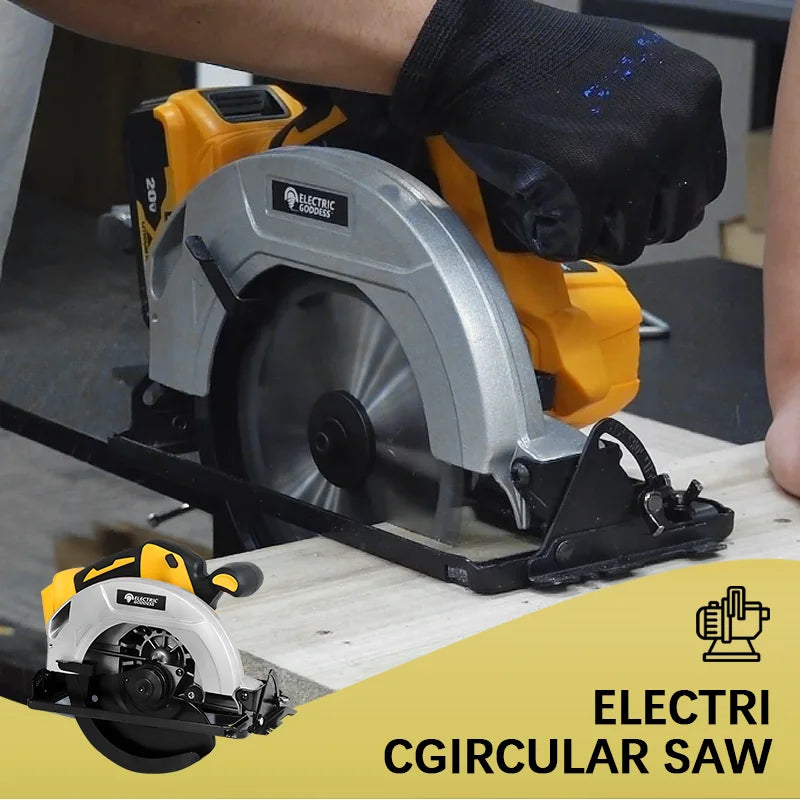 5000rpm 7inch Cordless Yellow Circular Saw Brushless Motor Multi-angle Cutting Woodworking Power Tool for Dewalt 20v Battery Pin