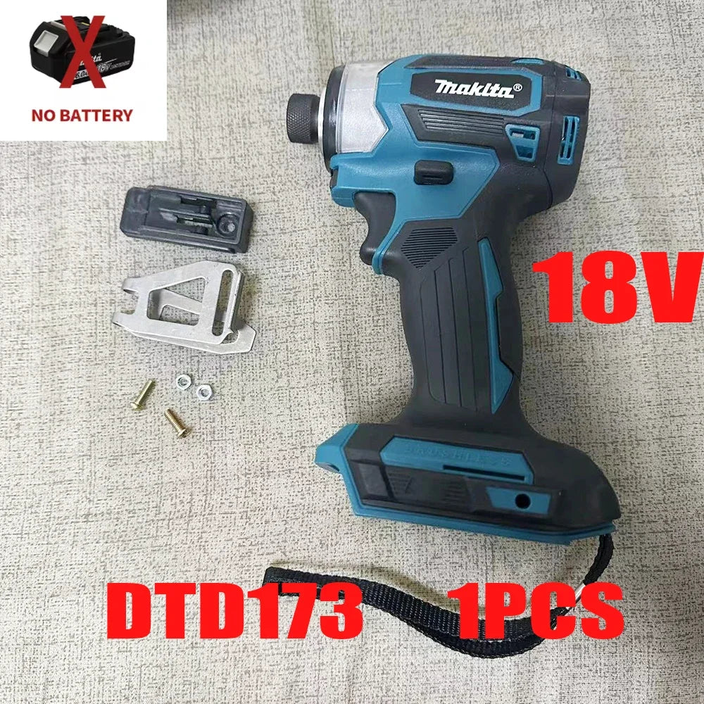 Makita DTD173 Brushless Impact Driver Rechargeable Screwdriver Drills Cordless Power Tools 18V BL Motor Tools Battery 18V6.0Ah