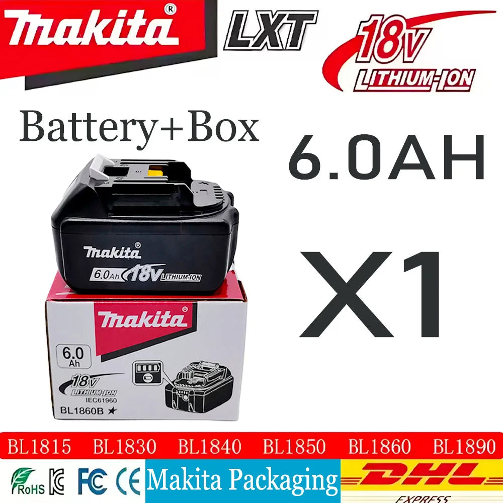 Li-ion Battery Original Makita 18V 6Ah/5Ah BL1860B BL1850B BL1850 BL1840 BL1860 BL1815 Replacement Lithium Battery