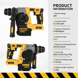 DEWALT DCH273 20V MAX Brushless SDS‑Plus Rotary Hammer Drill L‑Shape Cordless Percussion Drill, Tool Only No Battery