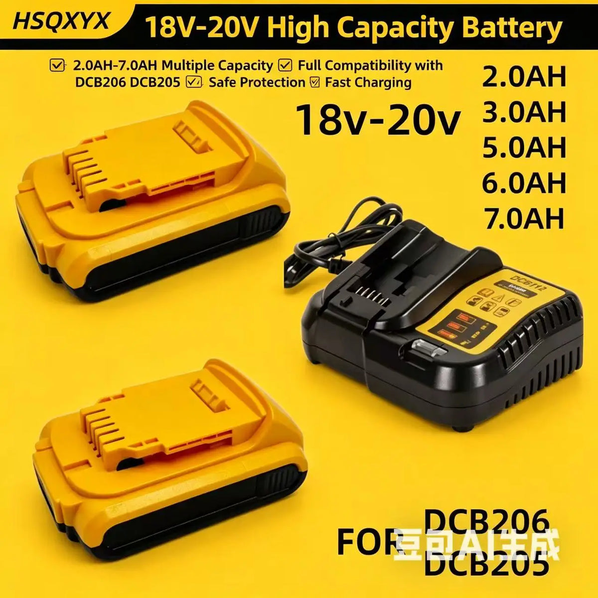 100% original 20V battery power tool DCB606, DCB205，DCB206，DCBGene,DCB200 MAX，20V 6AH,7AH batter