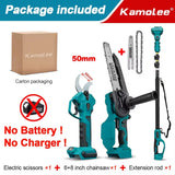 Kamolee Wireless Charging 6/8 inch Aerial Pruning Chainsaw Orchard Branch Pruning Electric Scissors 2.5m Extension Pole