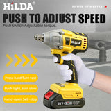 HILDA 1/2" Brushless Impact Wrench 1200N.m High Torque Electric Wrench Power Tool for Scaffolding Tire Repair For Makita Battery