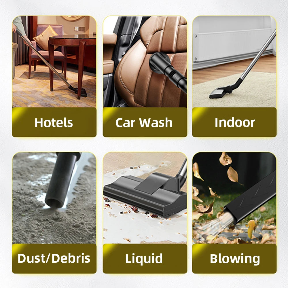 TUNGFULL 3 in 1 Electric Vacuum Cleaner Wet Dry Vacuum Cleaner Industrial Vacuum Cleaner for Hotels Malls Warehouses Car Washes