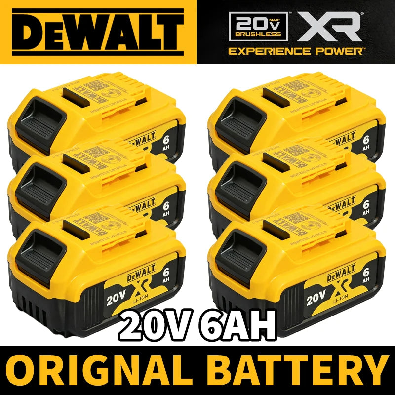 Original Dewalt 20V 6.0Ah Battery Lithium Ion DCB206 Replacement Battery Power Tool Battery Charger Combo DCB184 DCB200 DCB205