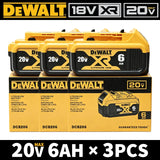 100% Dewalt Original Battery 20V 6AH Battery Replacement DCB200 DCB184 DCB182 DCB206 DCD887 DCD805 DCF860 Power Tool Battery