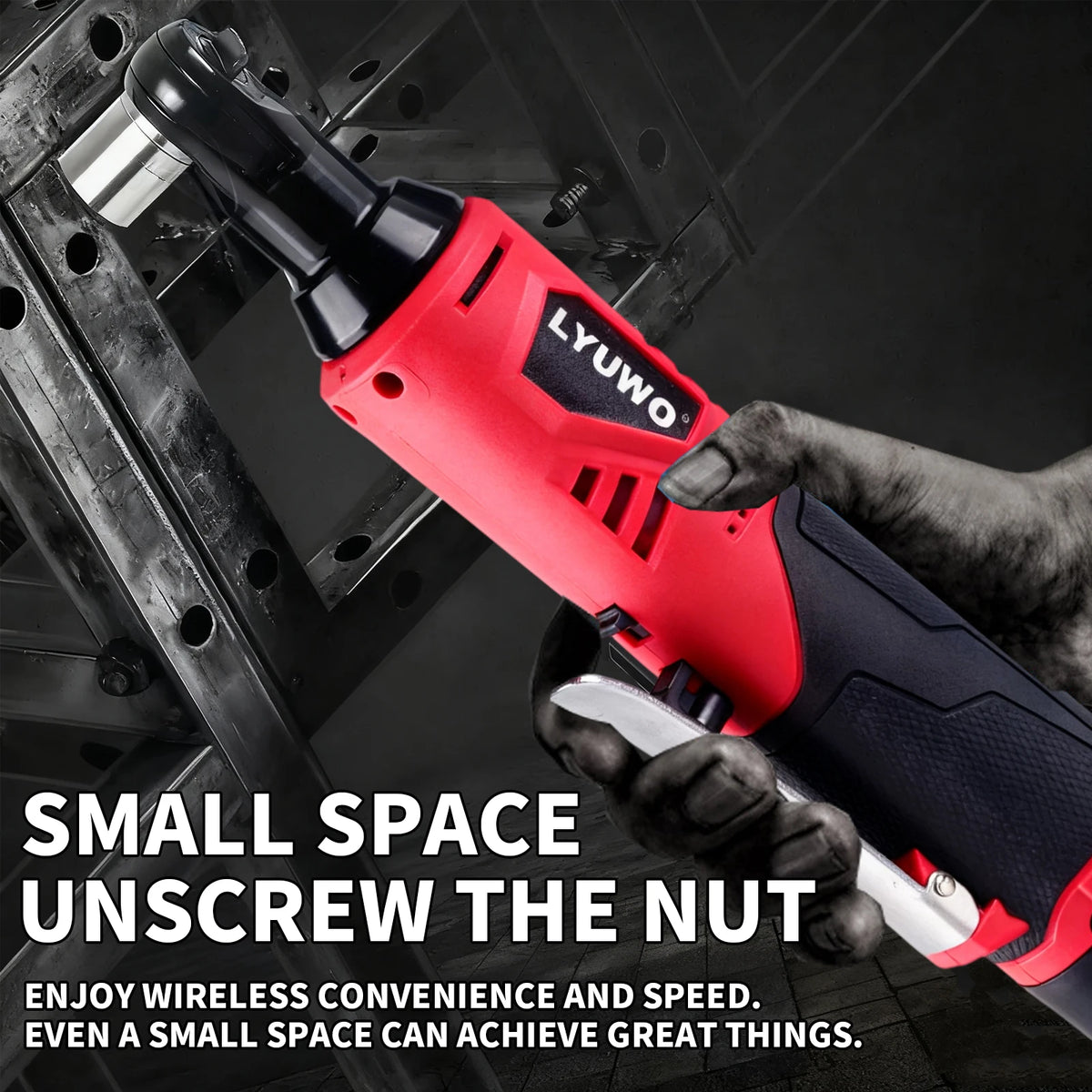 Cordless Ratchet Wrench 3/8'' Electric Rechargeable Screwdriver Removal Screw Nut Car Repair Tools For 12V/18V Battery