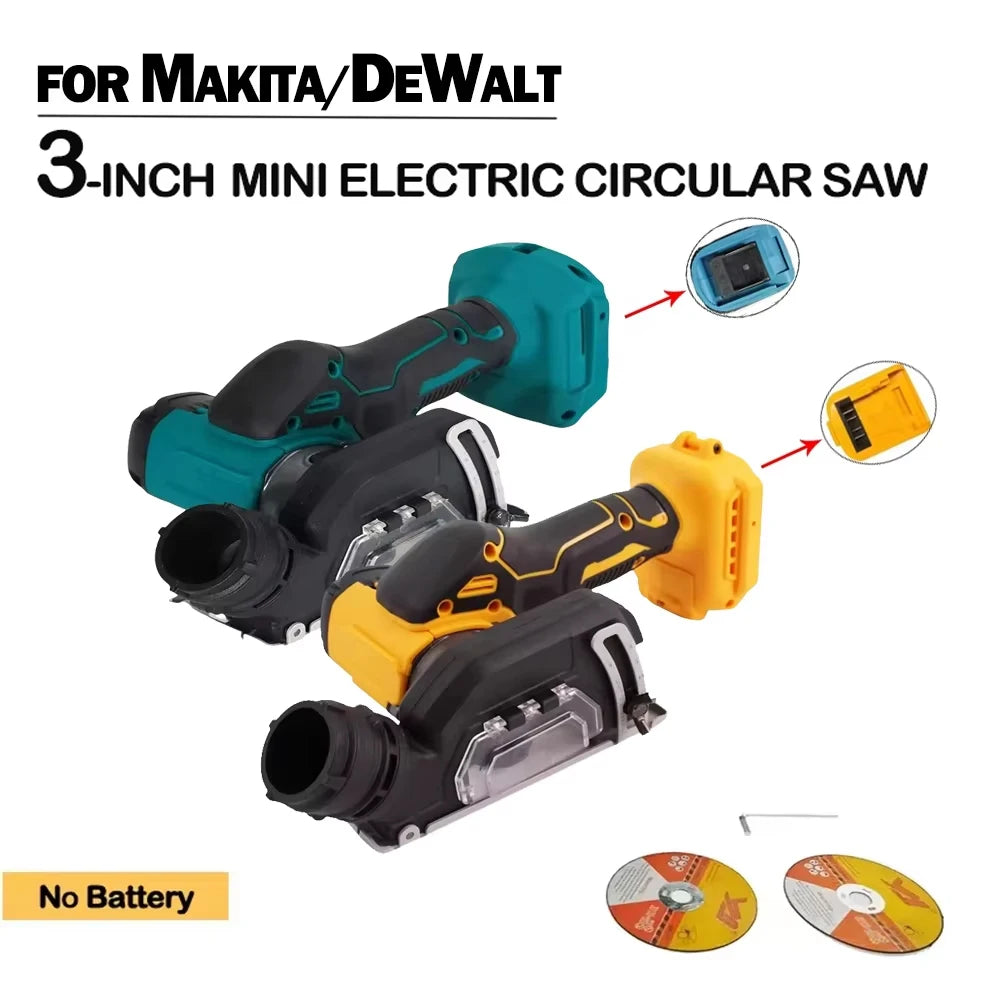 Electirc Mini Angle Grinder Cordless 3 Inch Electirc CUT OFF Tool Cutting Circular Saw Power Tool Fit Makita/Dewalt 18V Battery