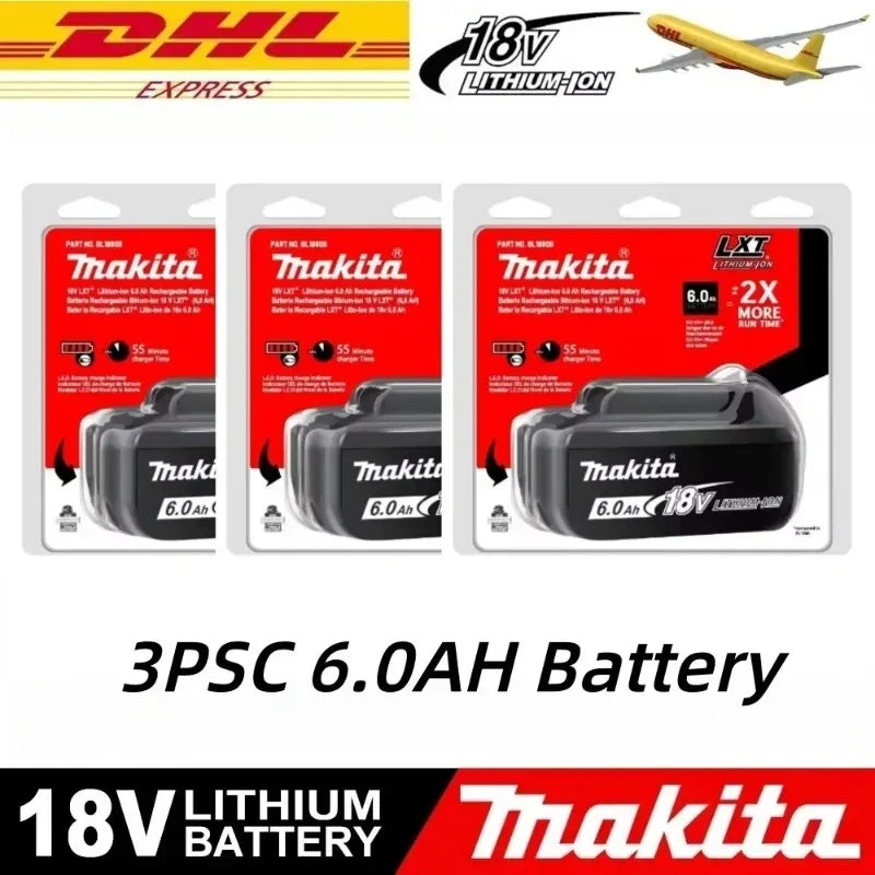 6Ah 100% Original Makita 18V Battery BL1860B Rechargeable Lithium-Ion Battery for Makita 18V Power Tools Replace the Battery.
