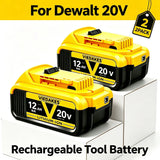 High Capacity 12.0Ah 20V Rechargeable Lithium Ion Battery for Dewalt 20V Battery Work DCB200 DCB201 DCB203 DCB205 DCB206 Tools