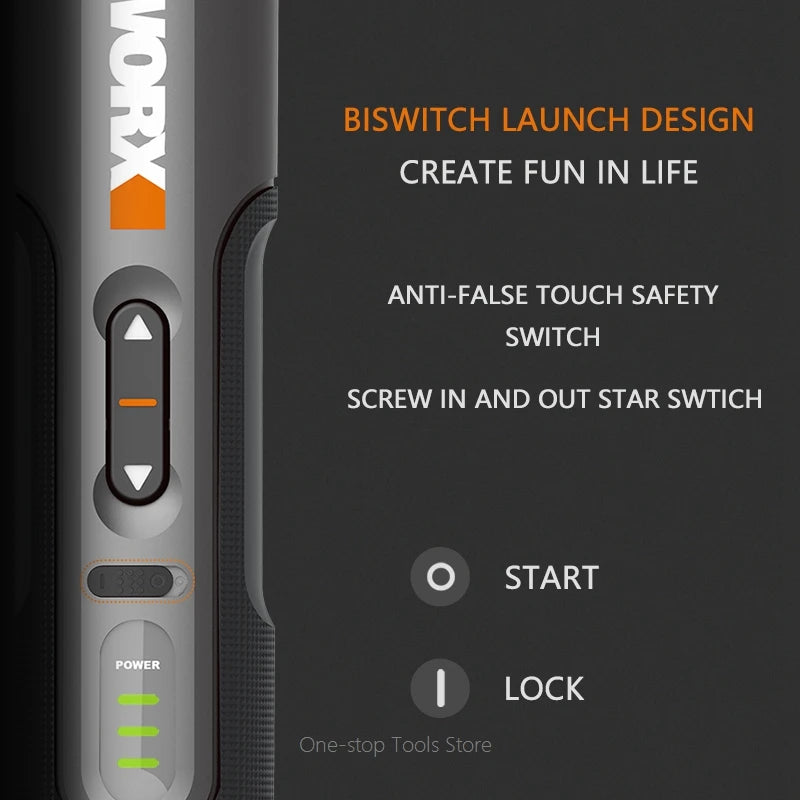 Worx 4V Electrical Screwdriver Sets WX242 Smart Cordless Electric Screwdrivers SDS Chuck USB Rechargeable 30 Bit Sets