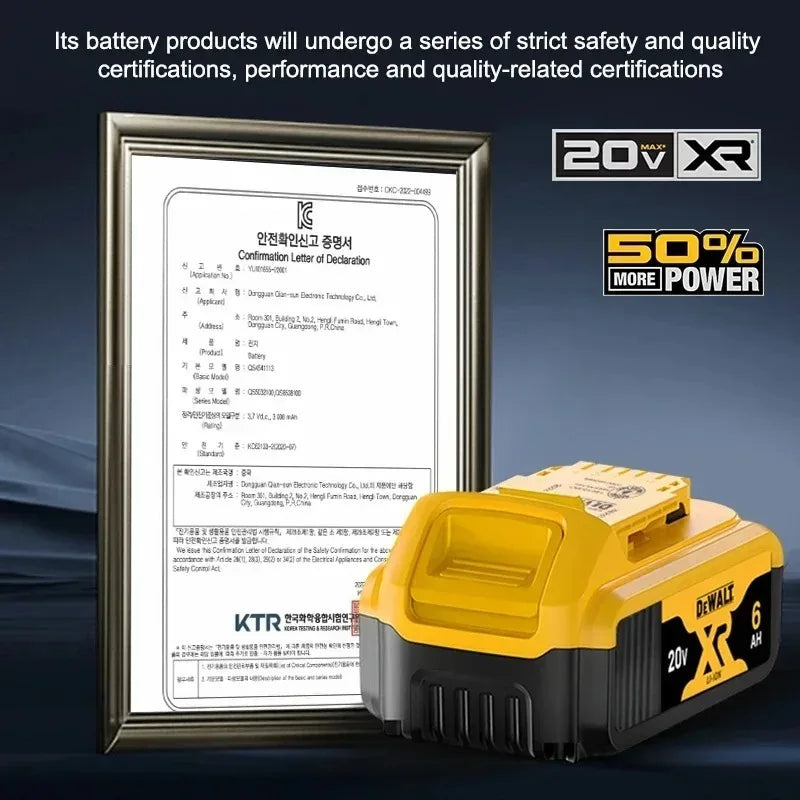 100% Original DeWalt Battery 20V XR 60V 9.0Ah 6.0Ah 5.0Ah DCB206 DCB209 DCB200 DCB205 DCB184 DCB181 For 20V Dewalt Power Tools
