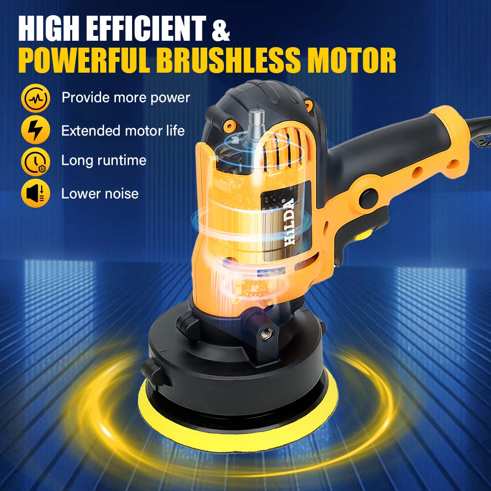 HILDA Electric Car Polisher Machine Auto Polishing Machine Adjustable Speed Sanding Waxing Tools Car Accessories Powewr Tools