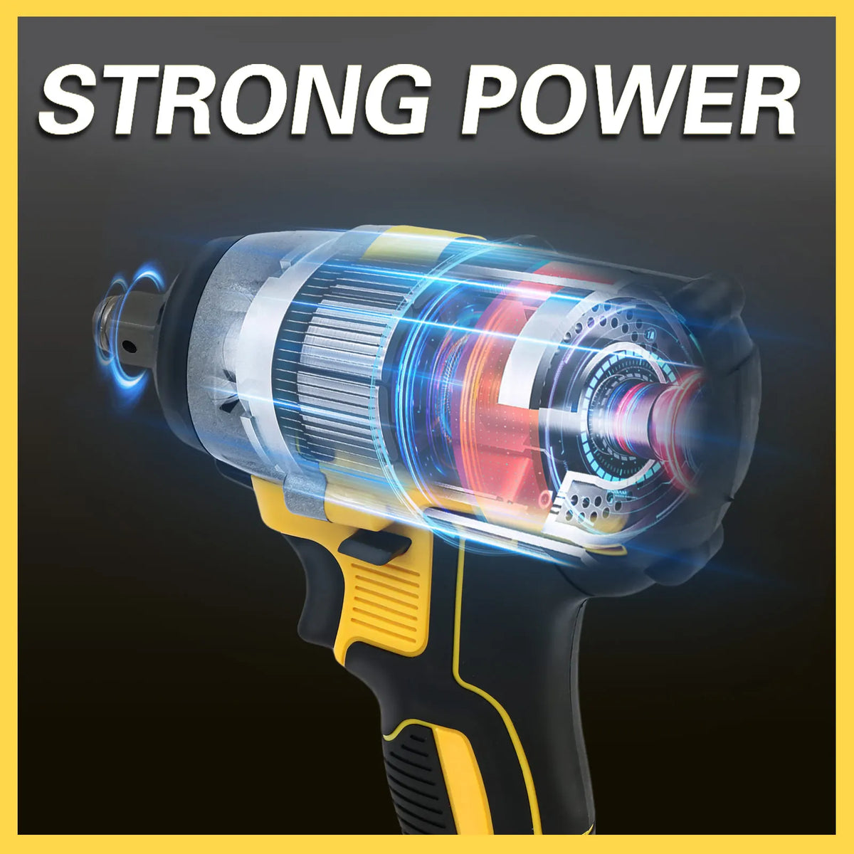 Cordless Impact Wrench 1/2" 20V Screwdriver Drill Tools Brushless Motor Torque 280 ft-lbs (380N.m) with 3.0Ah Battery Charger