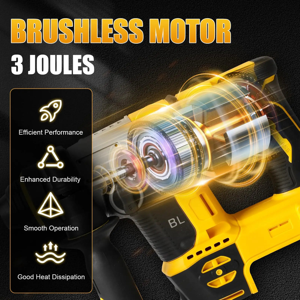 2 Modes SDS Metal Concrete Breaker Jackhammer Tools For DeWALT 20V Battery Brushless Rotary Impact Hammer Drill Cordless