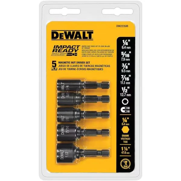 5 Pc. Magnetic Nut Driver Set (1/4", 5/16", 3/8", 7/16", 1/2") - IMPACT READY(R)